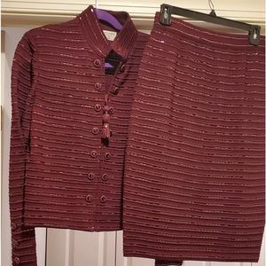 St Johns burgundy 2 piece suit